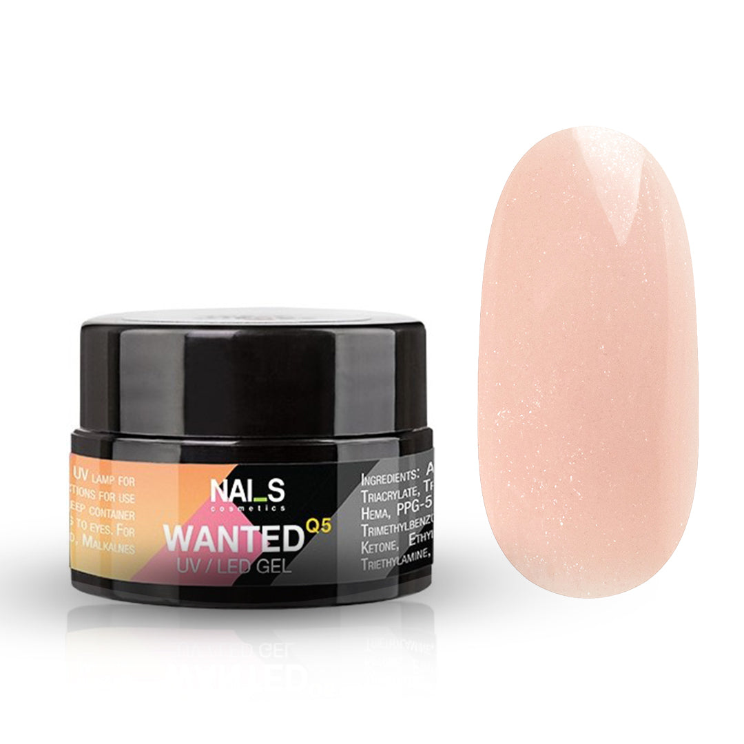 WANTED Q5 Builder Gel Peach Sparkle - 5 ml